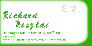 richard miszlai business card